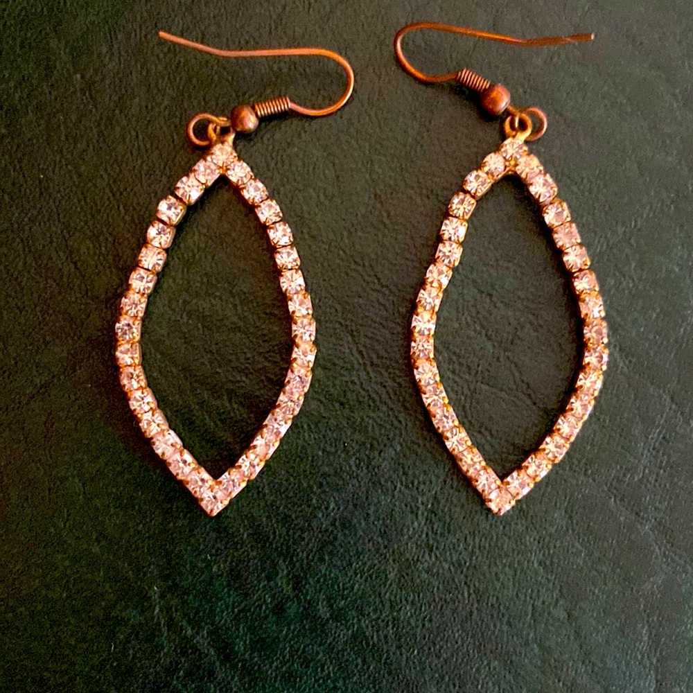 Rhinestone dangle earrings